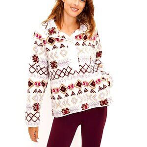 NWOT Lou & Grey Fair Isle Cozy Up Sherpa Jacket – Soft, Relaxed Fit WMNS XS